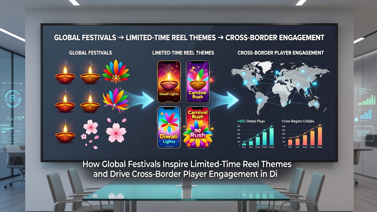 Map overlay showing player engagement spikes across continents during simultaneous festival reel launches