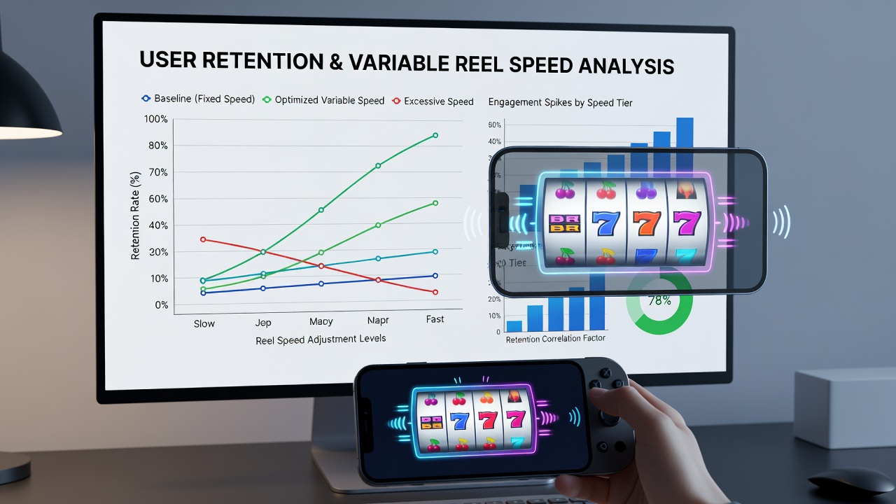 Graph illustrating user retention rates at different reel speed settings in mobile casino apps